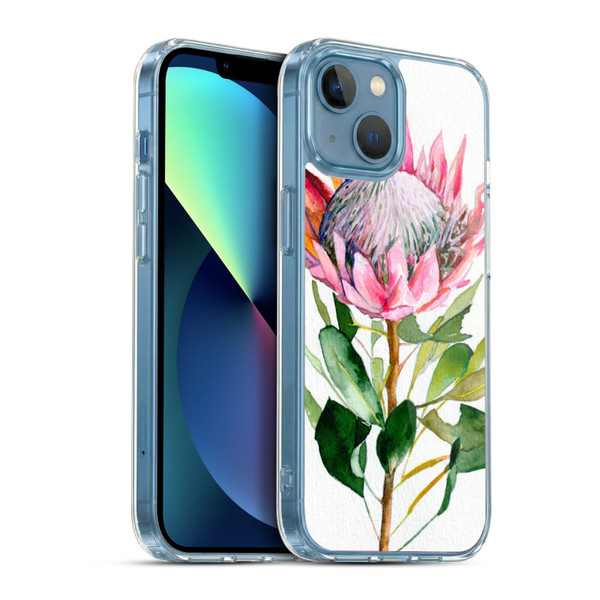 Mai Autumn Floral Blooms Protea Soft Gel Case for Apple iPhone 13 Mini & MagSafe
