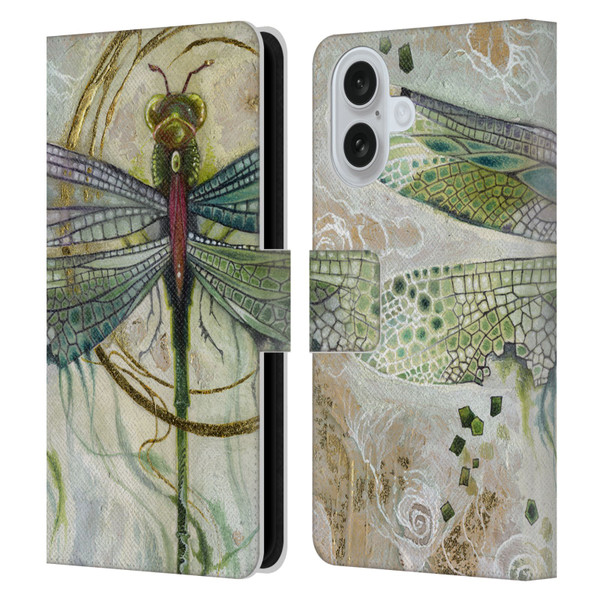 Stephanie Law Immortal Ephemera Damselfly 2 Leather Book Wallet Case Cover For Apple iPhone 16
