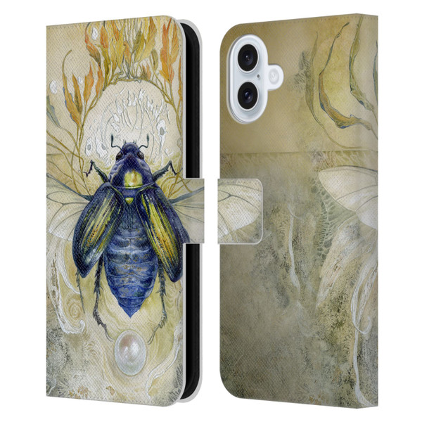Stephanie Law Immortal Ephemera Scarab Leather Book Wallet Case Cover For Apple iPhone 16 Plus