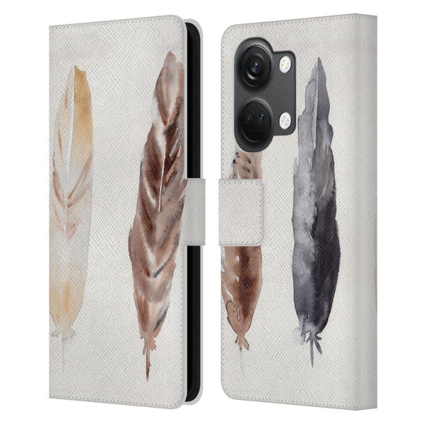 Mai Autumn Feathers Pattern Leather Book Wallet Case Cover For OnePlus Nord 3 5G