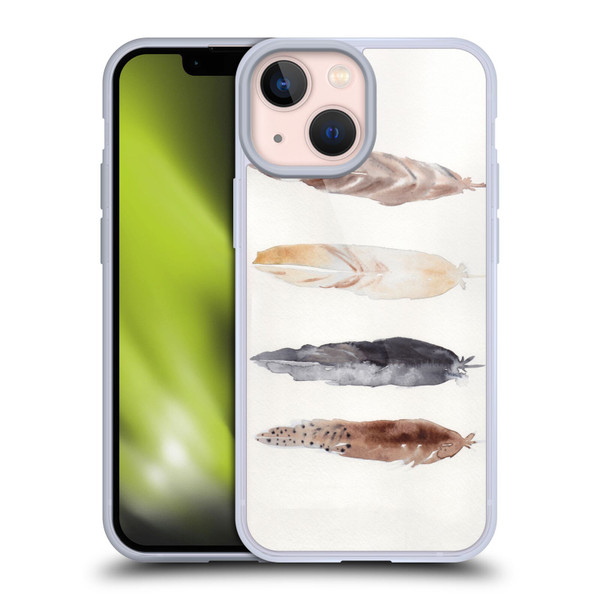 Mai Autumn Feathers Pattern Soft Gel Case for Apple iPhone 13 Mini