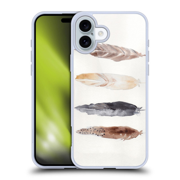 Mai Autumn Feathers Pattern Soft Gel Case for Apple iPhone 16 Plus