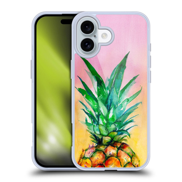 Mai Autumn Paintings Ombre Pineapple Soft Gel Case for Apple iPhone 16