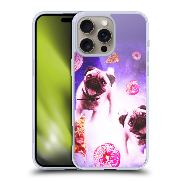 Random Galaxy Mixed Designs Pugs Pizza & Donut Soft Gel Case for Apple iPhone 16 Pro Max