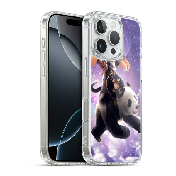 Random Galaxy Mixed Designs Warrior Cat Riding Panda Soft Gel Case for Apple iPhone 16 Pro & MagSafe