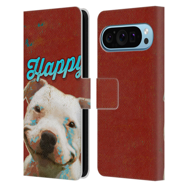 Duirwaigh Animals Pitbull Dog Leather Book Wallet Case Cover For Google Pixel 9 / Pixel 9 Pro