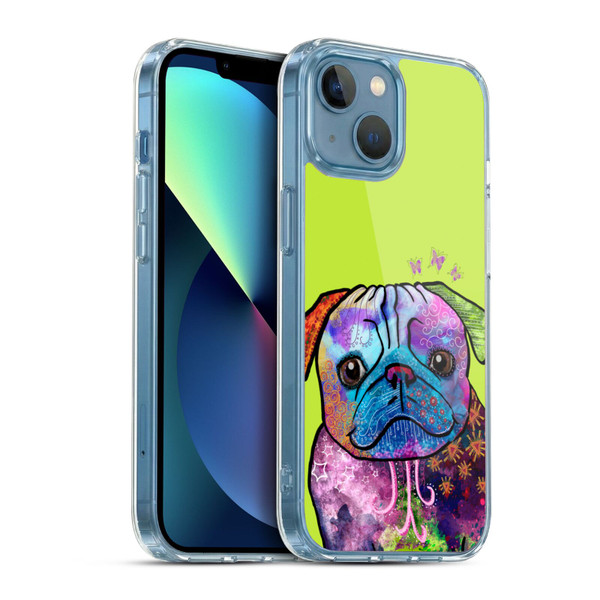 Duirwaigh Animals Pug Dog Soft Gel Case for Apple iPhone 13 Mini & MagSafe