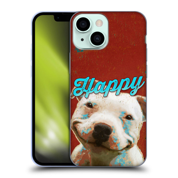 Duirwaigh Animals Pitbull Dog Soft Gel Case for Apple iPhone 13 Mini