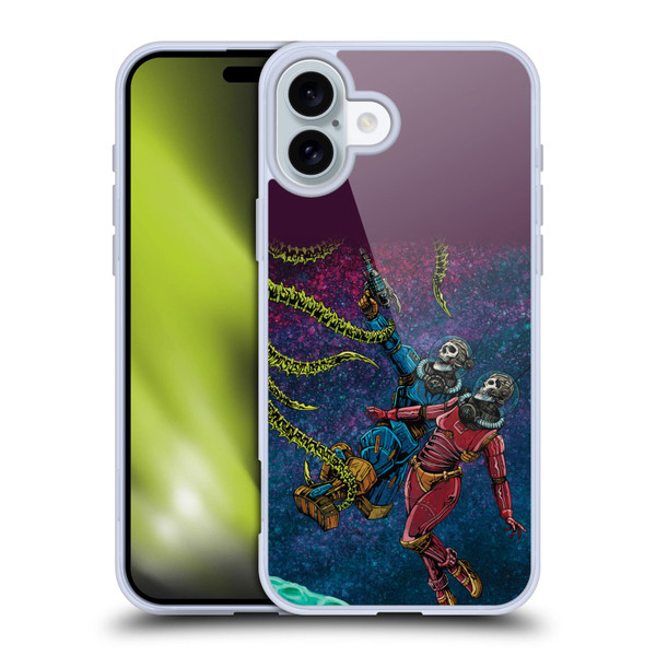 David Lozeau Colourful Grunge Astronaut Space Couple Love Soft Gel Case for Apple iPhone 16 Plus