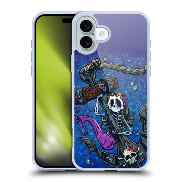 David Lozeau Colourful Grunge Mermaid Anchor Soft Gel Case for Apple iPhone 16 Plus