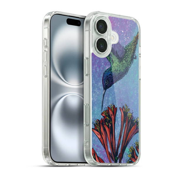 David Lozeau Colourful Grunge The Hummingbird Soft Gel Case for Apple iPhone 16 Plus & MagSafe