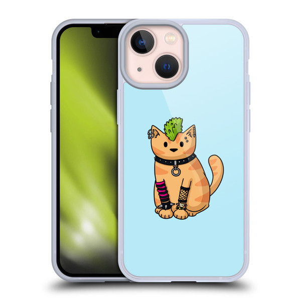 Beth Wilson Doodlecats Punk 2 Soft Gel Case for Apple iPhone 13 Mini