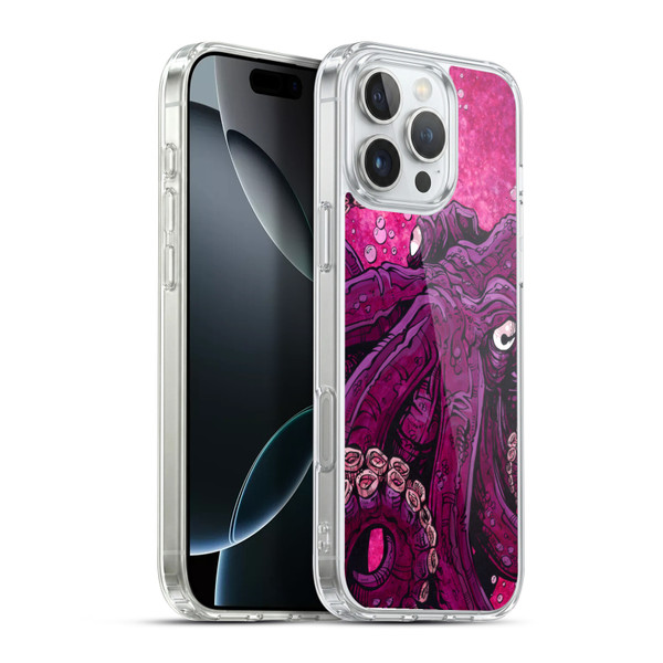 David Lozeau Colourful Grunge Octopus Squid Soft Gel Case for Apple iPhone 16 Pro Max & MagSafe