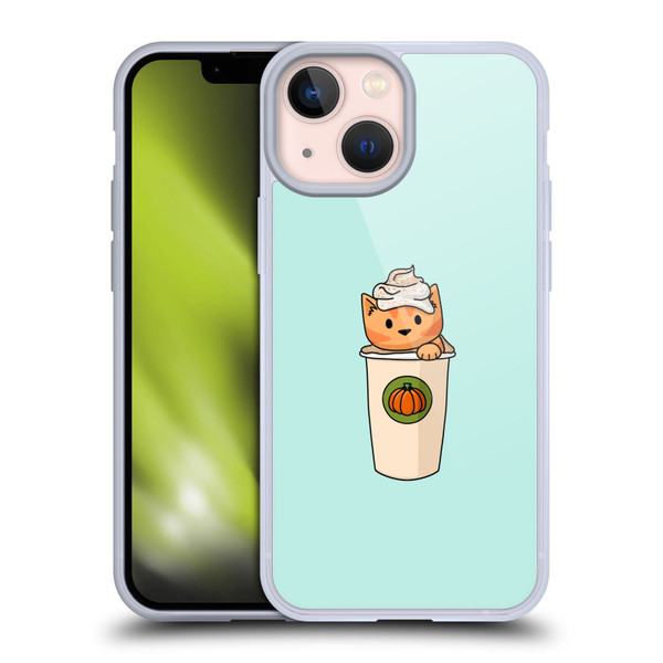 Beth Wilson Doodlecats Pumpkin Spice Latte Soft Gel Case for Apple iPhone 13 Mini