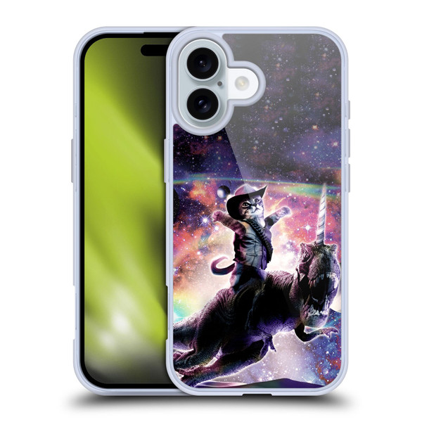 Random Galaxy Space Cat Dinosaur Unicorn Soft Gel Case for Apple iPhone 16