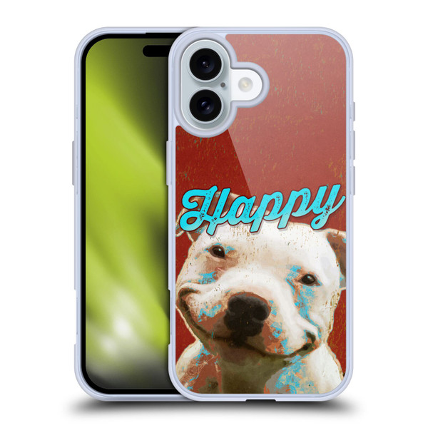 Duirwaigh Animals Pitbull Dog Soft Gel Case for Apple iPhone 16