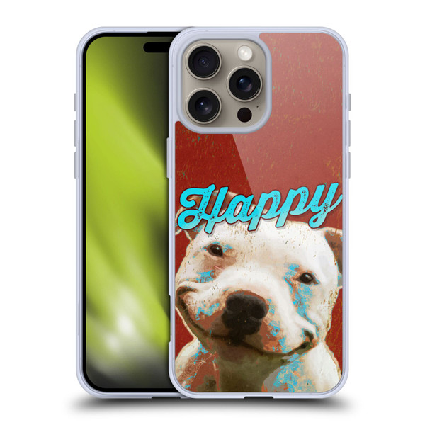 Duirwaigh Animals Pitbull Dog Soft Gel Case for Apple iPhone 16 Pro Max