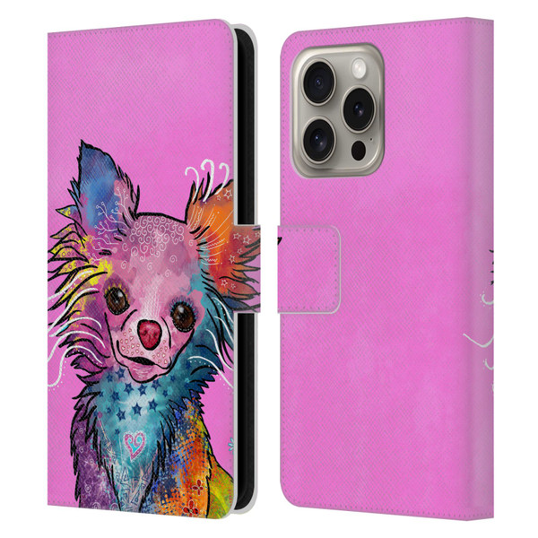 Duirwaigh Animals Chihuahua Dog Leather Book Wallet Case Cover For Apple iPhone 16 Pro