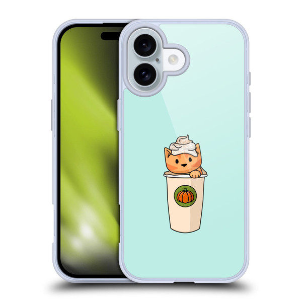 Beth Wilson Doodlecats Pumpkin Spice Latte Soft Gel Case for Apple iPhone 16