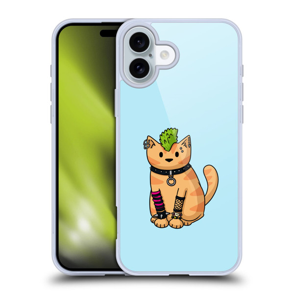 Beth Wilson Doodlecats Punk 2 Soft Gel Case for Apple iPhone 16 Plus
