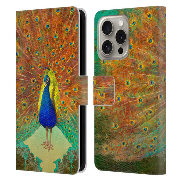 Duirwaigh Animals Peacock Leather Book Wallet Case Cover For Apple iPhone 16 Pro