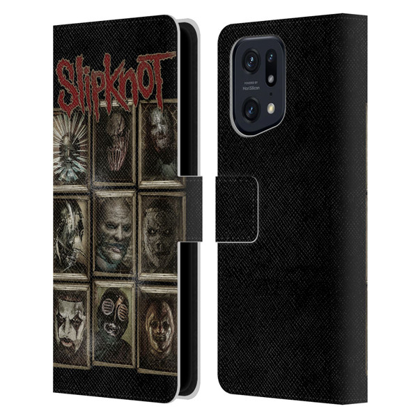 Slipknot Key Art Covered Faces Leather Book Wallet Case Cover For OPPO Find X5 Pro