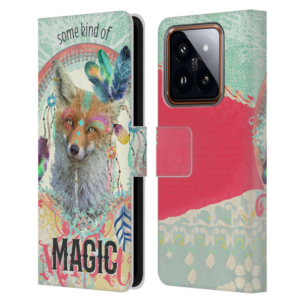 Duirwaigh Boho Animals Fox Leather Book Wallet Case Cover For Xiaomi 14