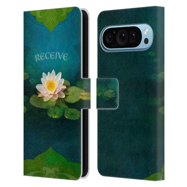 Duirwaigh God Receive Lotus Leather Book Wallet Case Cover For Google Pixel 9 / Pixel 9 Pro