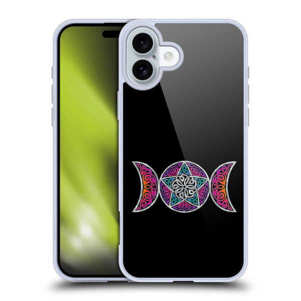 Beth Wilson Celtic Knot Stars Pagan Triple Moon Soft Gel Case for Apple iPhone 16 Plus