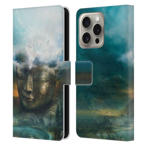 Duirwaigh God Buddha Leather Book Wallet Case Cover For Apple iPhone 16 Pro