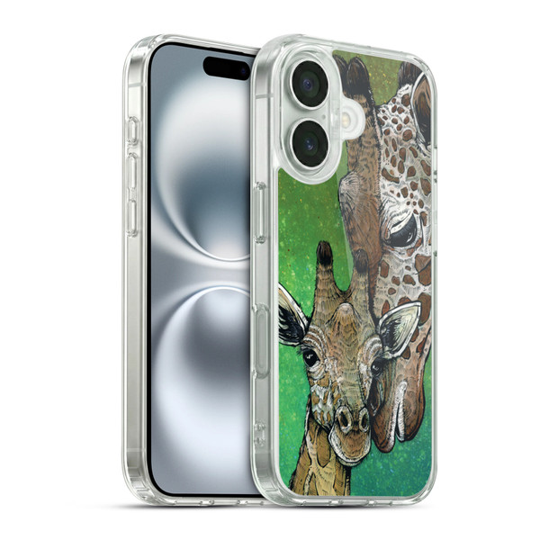 David Lozeau Colourful Art Giraffe Soft Gel Case for Apple iPhone 16 & MagSafe