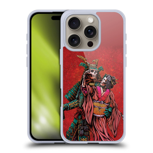 David Lozeau Colourful Art Samurai And Geisha Soft Gel Case for Apple iPhone 16 Pro