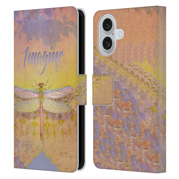 Duirwaigh Insects Dragonfly 2 Leather Book Wallet Case Cover For Apple iPhone 16