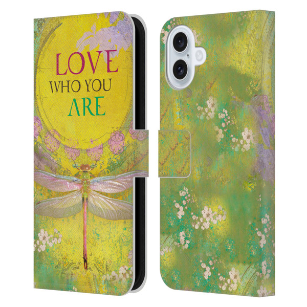 Duirwaigh Insects Dragonfly 3 Leather Book Wallet Case Cover For Apple iPhone 16 Plus