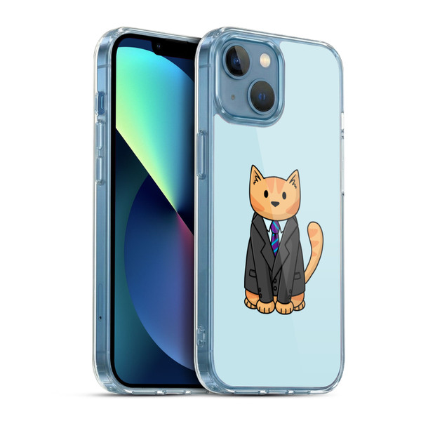 Beth Wilson Doodle Cats 2 Business Suit Soft Gel Case for Apple iPhone 13 Mini & MagSafe