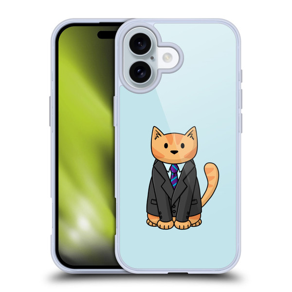 Beth Wilson Doodle Cats 2 Business Suit Soft Gel Case for Apple iPhone 16