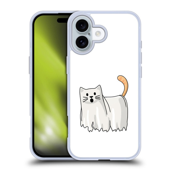 Beth Wilson Doodle Cats 2 Halloween Ghost Soft Gel Case for Apple iPhone 16