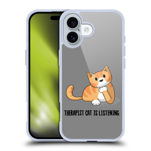 Beth Wilson Doodle Cats 2 Therapist Soft Gel Case for Apple iPhone 16