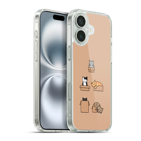 Beth Wilson Doodle Cats 2 Boxes Soft Gel Case for Apple iPhone 16 Plus & MagSafe