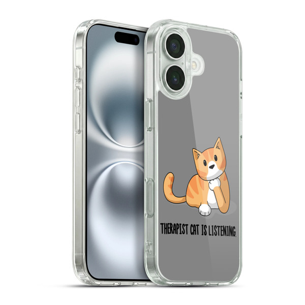 Beth Wilson Doodle Cats 2 Therapist Soft Gel Case for Apple iPhone 16 Plus & MagSafe
