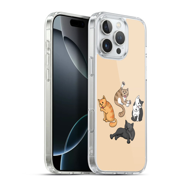 Beth Wilson Doodle Cats 2 Washing Time Soft Gel Case for Apple iPhone 16 Pro Max & MagSafe