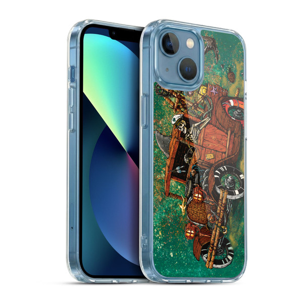 David Lozeau Skeleton Grunge Tiki Towing Soft Gel Case for Apple iPhone 13 Mini & MagSafe