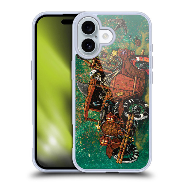 David Lozeau Skeleton Grunge Tiki Towing Soft Gel Case for Apple iPhone 16
