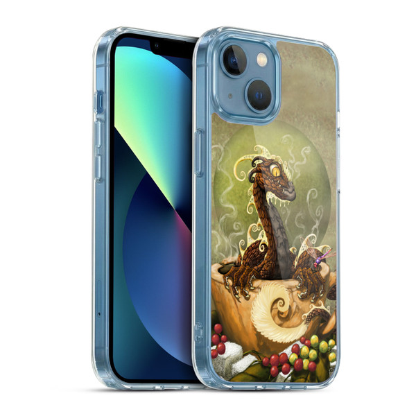 Stanley Morrison Art Brown Coffee Dragon Dragonfly Soft Gel Case for Apple iPhone 13 Mini & MagSafe