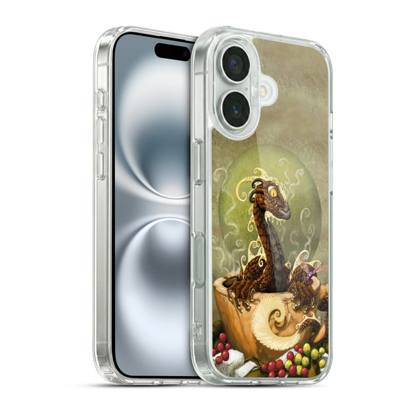Stanley Morrison Art Brown Coffee Dragon Dragonfly Soft Gel Case for Apple iPhone 16 & MagSafe