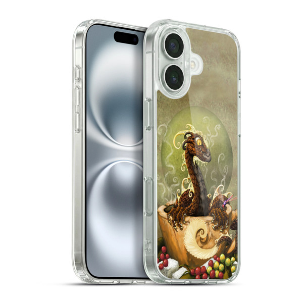 Stanley Morrison Art Brown Coffee Dragon Dragonfly Soft Gel Case for Apple iPhone 16 Plus & MagSafe