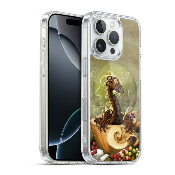 Stanley Morrison Art Brown Coffee Dragon Dragonfly Soft Gel Case for Apple iPhone 16 Pro & MagSafe