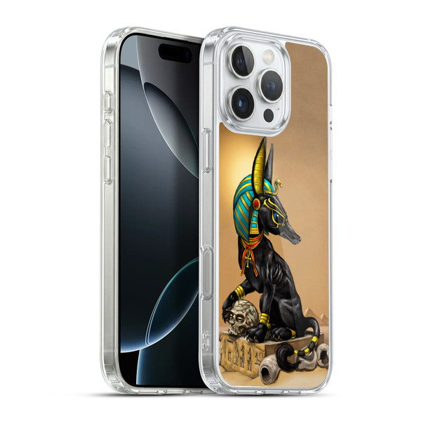 Stanley Morrison Art Egyptian Black Jackal Anubis Soft Gel Case for Apple iPhone 16 Pro Max & MagSafe