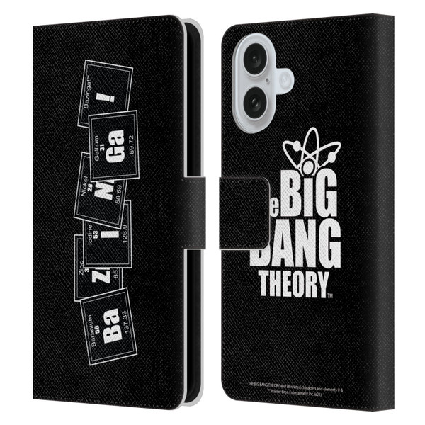 The Big Bang Theory Bazinga Elements Leather Book Wallet Case Cover For Apple iPhone 16