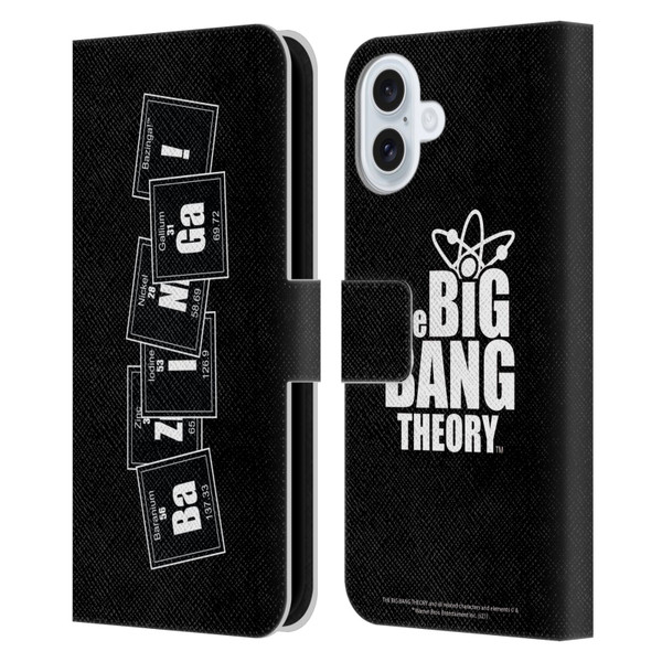 The Big Bang Theory Bazinga Elements Leather Book Wallet Case Cover For Apple iPhone 16 Plus